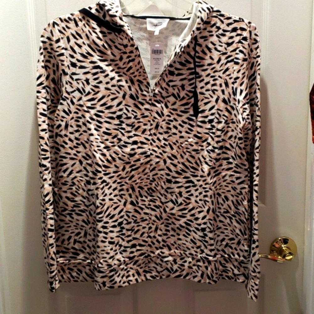 Soma Misses Cotton Terry Zip Up Long Sleeve Jacket Size Medium NWT